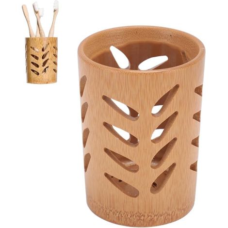 Porte-Brosse à Dents en Bois, égouttoir avec Trous de Drainage  Porte-gobelet de Salle de Bain à Séchage Rapide pour Pinceaux de Maquillage, Brosses à Dents électriques et Traditionnelles (1/5)