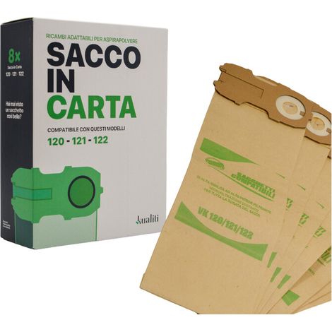 RICAMBIO FOLLETTO SACCO IN CARTA K120/1/2 PZ.8- 1,0 confezione