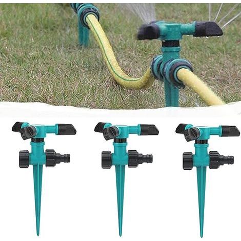 3 Pcs Arroseur Automatique à 360° pour Pelouse, Arroseur Rotatif à Trois Bras, Arroseur pour Pelouse Automatique Arrosage Système, Peut Être Utilisé pour Jardin Et l'Irrigation Pastorale (1/5)