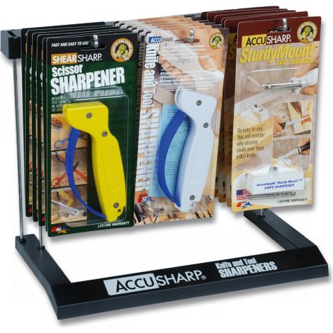 Display con affilatori Accusharp, contiene 6 unità di ogni riferimento 21119, 21120 e 21121, (18 unità in totale), 21122