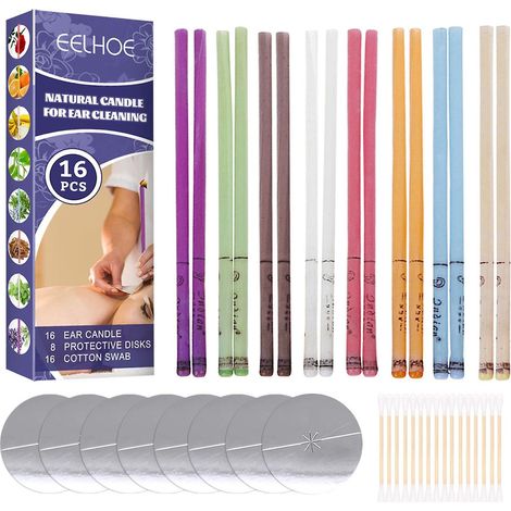 EELHOE 16er-Packung duftende Ohrstöpsel, natürliche Pflege, Ohrenschmalzreiniger, gesunde Inhaltsstoffe