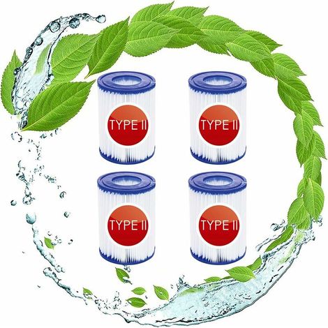 Ersatzfilterkartuschen für Bestway 58094 Typ II, Bestway 58383-Filterreinigerkartusche Typ II, Kartuschenfilter für Bestway Typ II Schwimmbadpumpe (4 Stück)