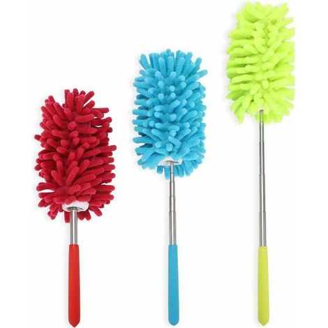 royaluxe - Brosse à épousseter lavable en microfibre extensible avec perche télescopique pour nettoyer la voiture, l'ordinateur, la climatisation, la télévision et autres Pack de 3 (1/5)