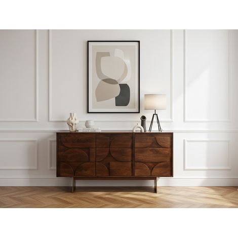 BOBOCHIC - Buffet 3 portes 145 cm BERENICE bois massif de manguier