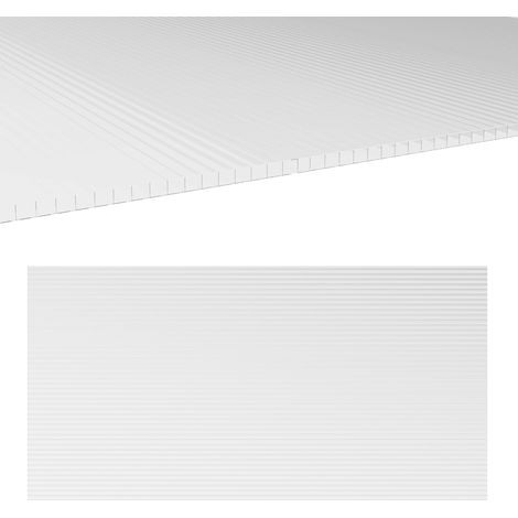 10 Polycarbonat-Wabenplatten, 4 mm UV-beständig, doppelwandige Wabenplatte für Gewächshäuser, 120 x 60 cm, transparent