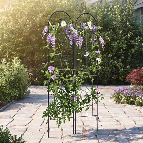 Arche de jardin negro en acero 50 x 1 x 180 cm (1/5)