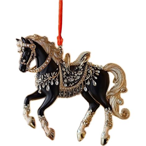Ornement Cheval - Finition Cristal - Pour Arbre De Noël Et Décoration Intérieure - Lot De 1 (1/2)