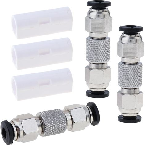 Conector de PTFE para tubo de actualización de acero inoxidable de 3 piezas, adecuado para impresora 3D Bambu Lab X1, X1C, X1E, P1P y P1S con funda protectora y junta de ajuste de manguera de filament (1/5)