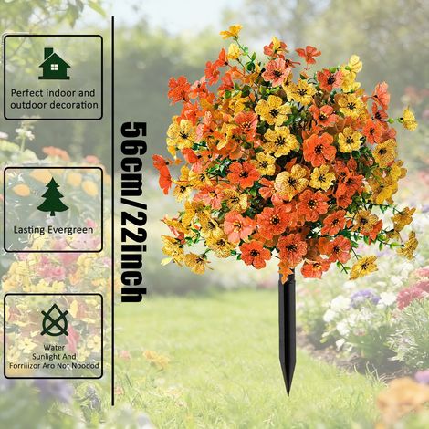 Plantes en pot avec piquets de sol, fausses feuilles d'eucalyptus violettes, arbustes artificiels, arbres à feuilles persistantes, 2 pièces (1/5)