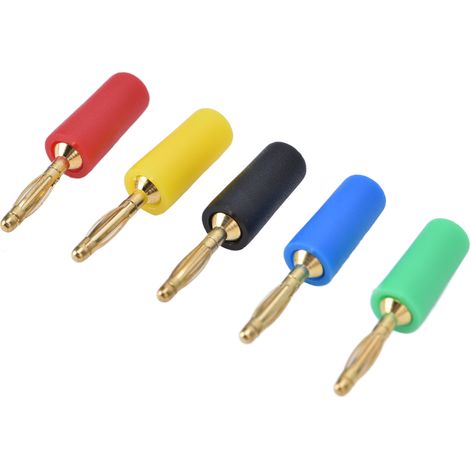 Kit de 5 connecteurs banane en cuivre plaqué or pour connexion 10002 (1/5)
