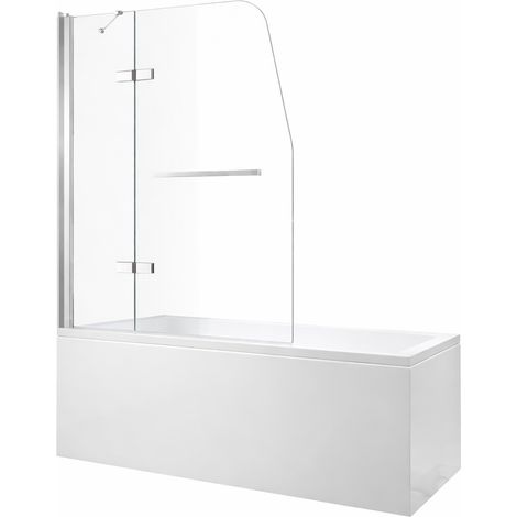 BuyLando -  120x140 cm - Pare-baignoire moderne en verre véritable ESG