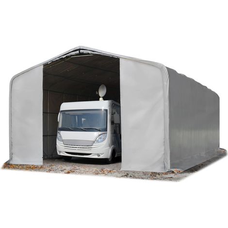 8x36m tente-garage de stockage, porte 4,0x4,7m, toile PVC d'env. 550 g/m²