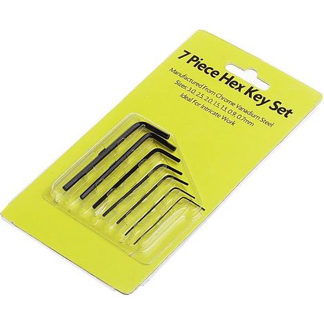 7pcs 0.7mm-3mm Mini Hexagonal Allen Key Set Wrench Screwdriver Tool Kit (1/5)