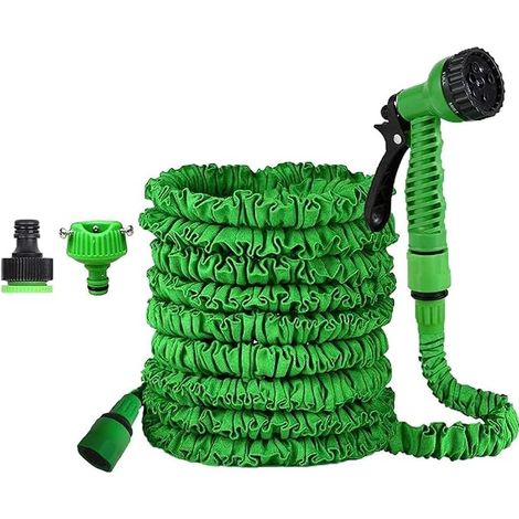 Expandable Garden Hose, Expandable 50FT 15M Water Hose Pipe with 8 Spray Functions Garden Hose for Yard Watering Plants, Car Washing, Shower Pets (1/5)