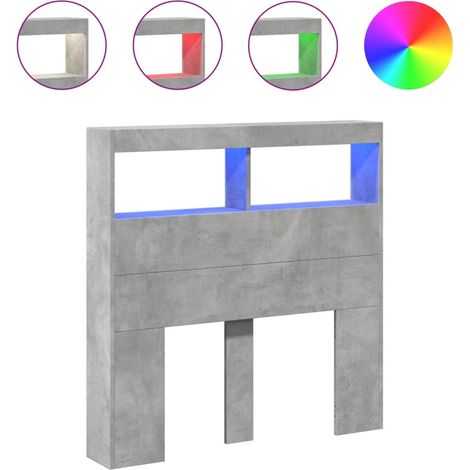 Maison Exclusive - Armoire tête de lit avec LED gris béton 100x17x102 cm (1/5)