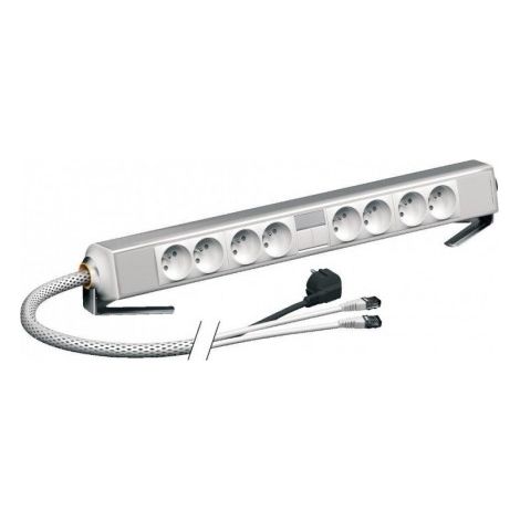 Boitier de bureau multiprise orientable avec 8 prises 2P+T 16A et 2 prises RJ45 précablé OptiLine SCHNEIDER ISM20350P