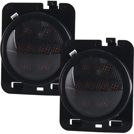 Feu De Position Latéral - LED 12 V - Lentille Fumée - Pour Jeep Wrangler JK JKU 2007 À 2018 - Lot De 2