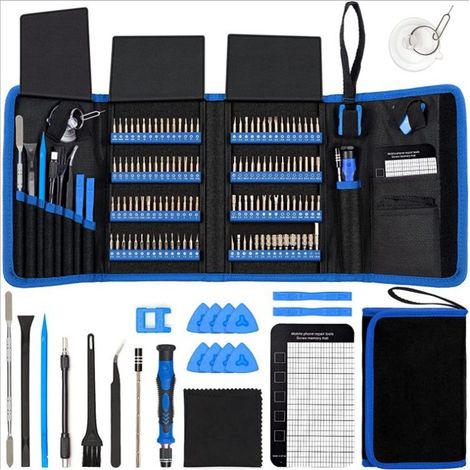 Jeu de tournevis de précision électronique 142 pièces avec 120 embouts, kit d'outils de réparation magnétique pour ordinateur, ordinateur portable, PC, tablette, console de jeu (1/4)