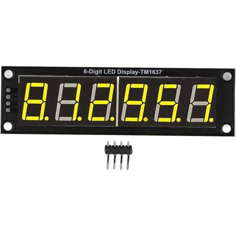 Module d'affichage LED 7 segments TM1637, 0,56 pouce, 6 chiffres, jaune, avec contrôleur intégré (1/5)