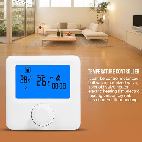 Thermostat d'ambiance programmable sans fil LCD RF pour chaudière murale, régulation de température (1/5)