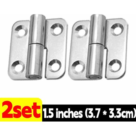 (1,5 pouces - Lot de 2) Charnières de porte universelles avec connecteur, charnière amovible à languette, en acier inoxydable, joint coulissant, quincaillerie pour armoires et placards (1/5)