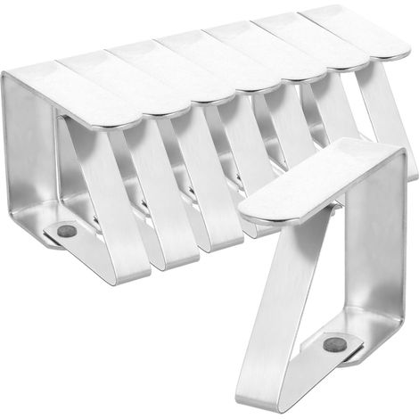 8X Pince à nappe, Acier inoxydable, Antirouille, Intérieur extérieur, Table jardin camping (1/5)