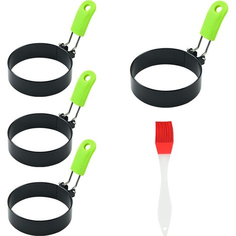Moule à crêpes rond professionnel (lot de 4), anneaux de cuisson pour œufs, moule à œufs rond antiadhésif pour œufs au plat, crêpes, sandwichs