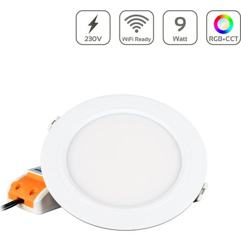 MiBoxer RGB+CCT LED Einbaustrahler rund 9W Ø138mm 2.4GHz WiFi ready FUT061 - Farbe: weiß