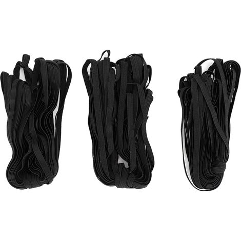 3 sacs cordon élastique plat 0,6 cm x 10 m/32,8 pi noir pour couture vêtements projets DIY artisanat (1/5)