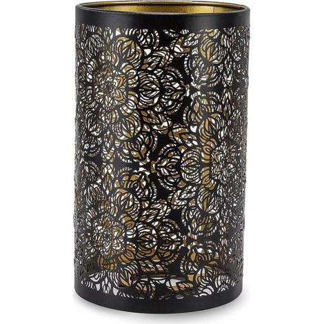abat jour lampadaire en métal,abat jour lampe,Moderne en Fer Forgé Abat Jour,Motif Cylindrique De Sculpture Sculpté Creux Fer Ombre Abat Jours Suspendu pour Lampe de Table et lampadaire, E27, E26 (1/5)
