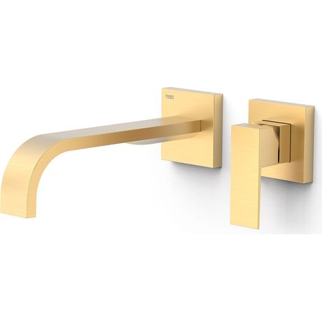 TRES 00630022OM CUADRO Pieza Vista para Cuerpo Empotrado De Lavabo Color Oro Mate 24K - ref: 00630022OM
