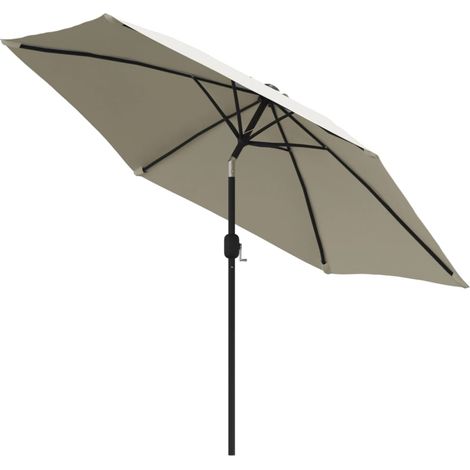 INLIFE Parasol sable blanc avec poteau en acier 3m (1/5)