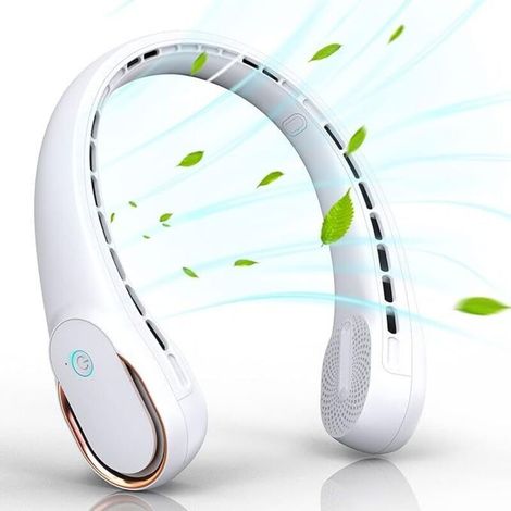 Neck Fan, Portable Fan Strong Wind, Adjustable, 360° Cooling, Super Quiet, No Blade Fan Design, No Hair Twisting, Even Air Volume On Both Sides, Non-Slip Material, Short Charging, Long Use Time (1/4)
