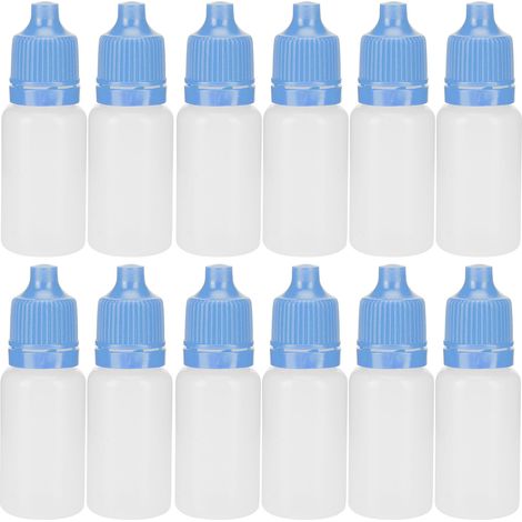 Flacons compte-gouttes vides de 5ml, 50 pièces, contenant de liquide pour les yeux compressible avec couvercles, bouchons bleus (1/5)