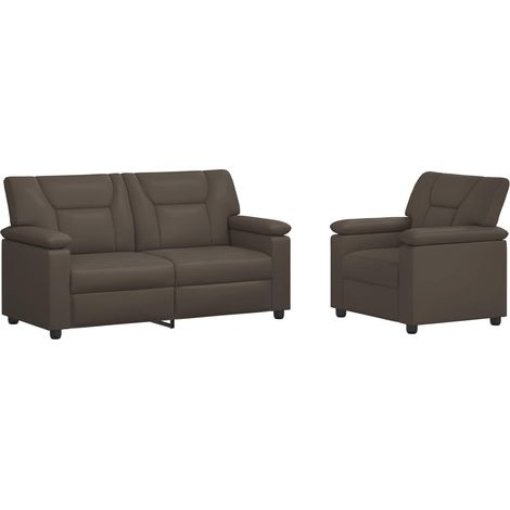 Sofa-Set 2 pcs Grau Kunstleder vidaXL (1/5)