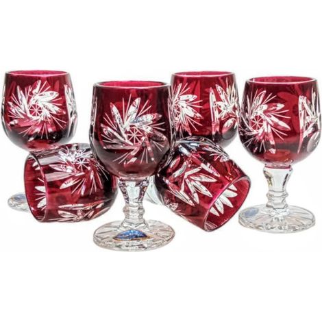 Copas de vodka de cristal rubí de 40 ml Molinillo de aceitunas (6 unidades) (1/5)
