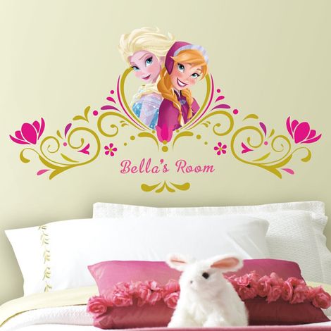 Stickers géant tete de lit personnalisable La Reine des Neiges Disney (1/3)