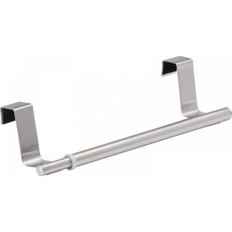 Barre porte-serviettes télescopique pour portes d'armoire, argent mat (1/5)