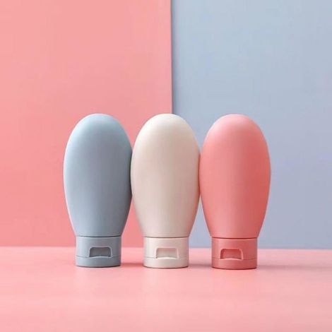 Bouteille Souple Rechargeable - 15 x 15 cm - Anti-Fuite Avec Bouchon Flip Top - Pour Lotion Shampooing Cosmétiques - Lot De 3 (1/5)