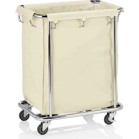 Chariot à Linge Chromé avec 4 Roulettes 65 x 45 x 84 cm - Was Germany (1/2)