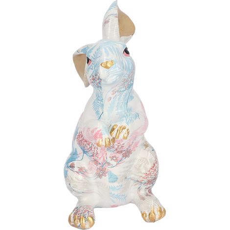 Statue de lapin style nordique, lapin en résine peinte à la main, ornement de bureau, décoration intérieure, cadeau d'anniversaire (1/5)