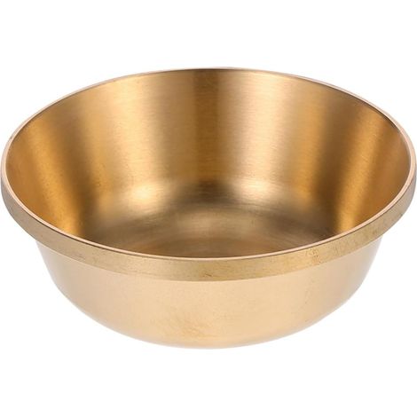 Bol Décoratif Doré en Cuivre Épais pour Offrande D'eau et Snacks, pour Temple ou Bureau, Décoration Rituelle et Purification (1/5)