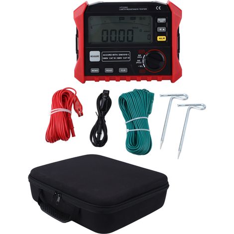 Testeur de terre numérique HT2302 avec rétroéclairage LCD pour mesure de résistance de mise à la terre, usage laboratoire électrique et télécoms (1/5)