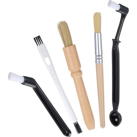 Ensemble de 5 Brosses à Café Professionnel pour Machine à Expresso, Kit Nettoyage avec Brosse pour Moulin à Café en Bois et Brosse Nylon pour Groupe de Percolation (5 Pièces) (1/5)