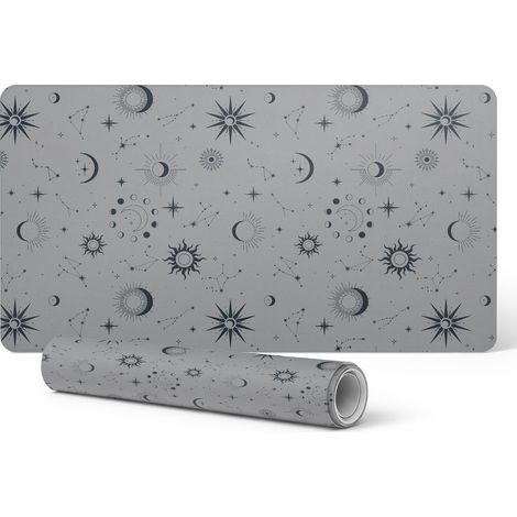 Alfombrilla protectora antideslizante para escritorio con estampados gr谩ficos espaciales, 120 x 60 cm.