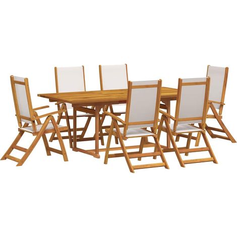 Maison Exclusive - Set Pranzo da Giardino 7pz Legno Massello di Acacia e Textilene