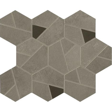Mosaïque effet Béton Gris Terre Hexa Nero 28,5x25x0,9 cm Mat Vetrano - Mur intérieur (vendu par carton de 0,428 m²) - RO'MA CARRELAGE
