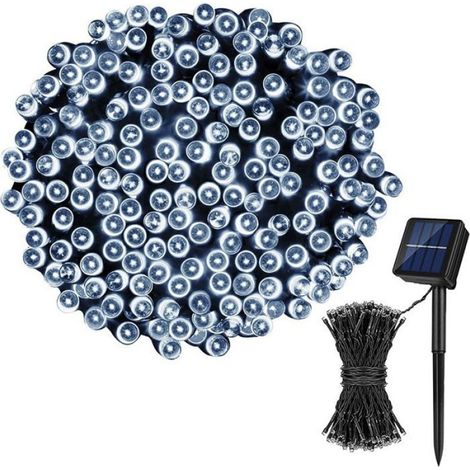 Guirlande lumineuse de Noël solaire étanche, 8 modes d'éclairage, blanche, 6,5 m, 30 LED (1/4)