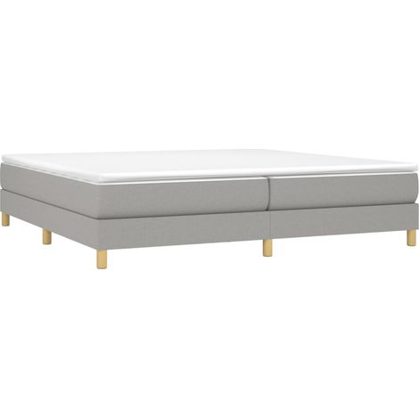 vidaXL Sommier à lattes de lit avec matelas Gris clair 200x200cm Tissu