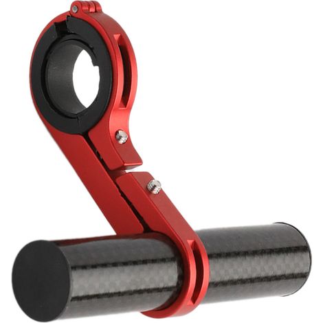 Support de guidon vélo léger carbone aluminium pour support téléphone lampe, pince unique rouge (1/5)